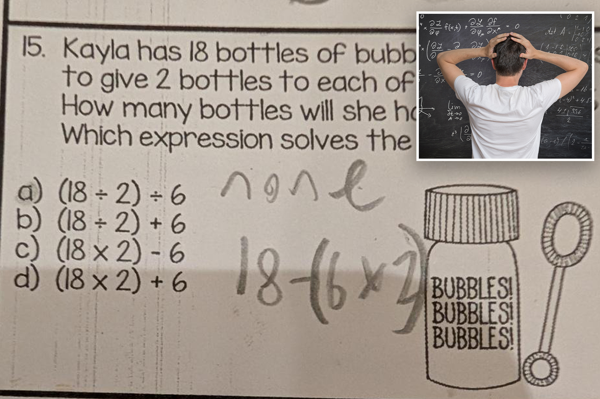 Dad hit himself for ten -year -old's math tasks: "Something must be missed"